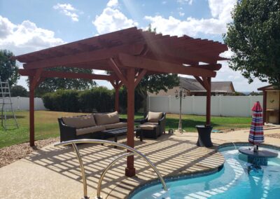 Backyard Poolside Pergola Construction Build